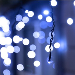 Гирлянда «Бахрома» 12 × 0.7 м, IP44, УМС, тёмная нить, 240 LED, свечение белое, 220 В