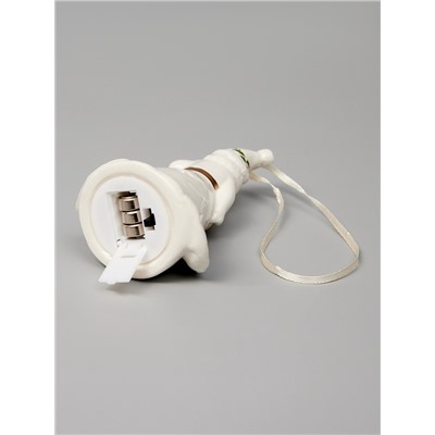 Светодиодная подвеска «Дед Мороз в белом», 10.8×6.4×5 см, 1 LED, от батареек LR44×3, свечение тёплое белое