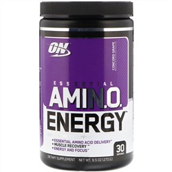 Optimum Nutrition, Essential Amin.O. Energy, виноград «Конкорд», 270 г (9,5 унции)