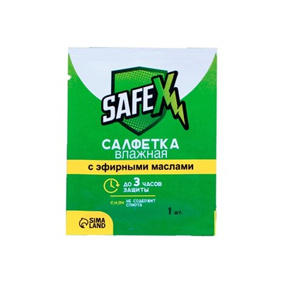 Средство от комаров SAFEX Влажная салфетка, 1 шт.