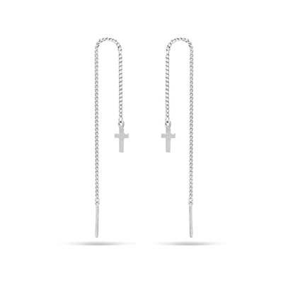 Серьги из серебра без вставки, Ю-28037р