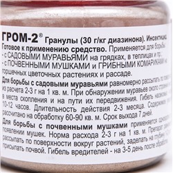 Средство от почвенных мушек и муравьев Гром-2, 180 г