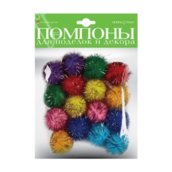 Помпоны блестящие 16 шт. 30 мм 8 цв. МИКС 2-200/11 Альт