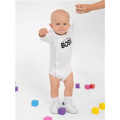 Боди детское «Крошка Я» Little Boss, рост 86-92 см, белое