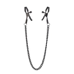 Черные зажимы на соски на цепочке Deluxe Nipple Clamps