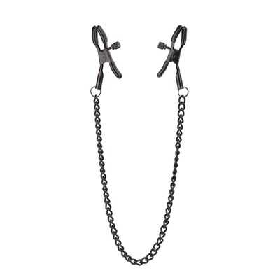 Черные зажимы на соски на цепочке Deluxe Nipple Clamps