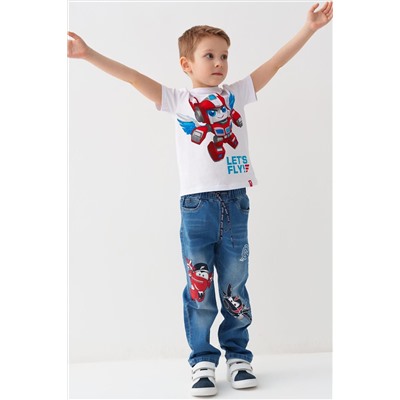 Брюки текстильные джинсовые для мальчиков PLAYTODAY, 1240600