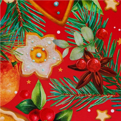 Пакет подарочный новогодний под бутылку, упаковка «Угощения», 12×36×8.5 см