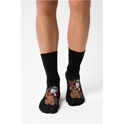 Носки мужские Мороз на коне (Черный)