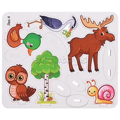 Игровой набор "В лесу" (дерево) крафтовая коробка