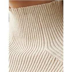 Водолазка тонкой вязки в рубчик из хлопка с нейлоном