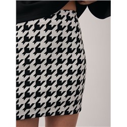 Юбки CONTE LU 2816 Юбка-mini из жаккардового полотна «в гусиную лапку»