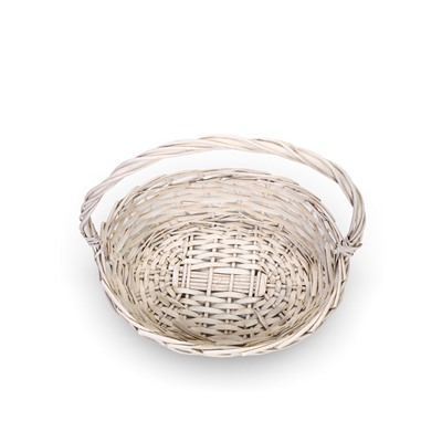 Корзина плетёная для хранения, лоза, белая, набор 3 шт.