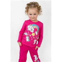 Джемпер Единорог на облачке детский (Малиновый)