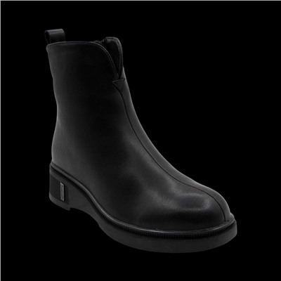 Ботинки из натуральной кожи на меху KY-63-028 черные