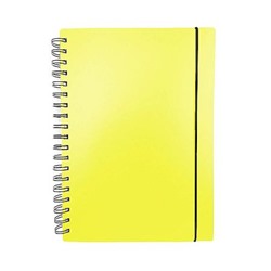 Тетрадь  80л клетка на спирали пластиковая обложка на резинке "Favorite Color. Neon Yellow" ТПФК580216 Listoff