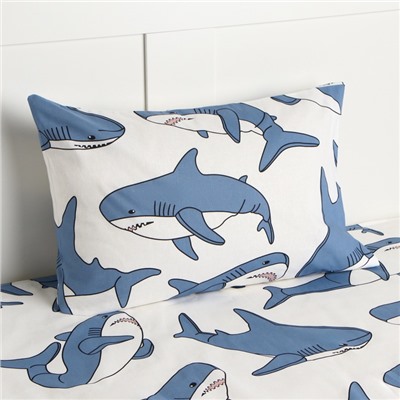 Постельное бельё 1.5-спальное «Этель» Funny shark (вид 2), бязь