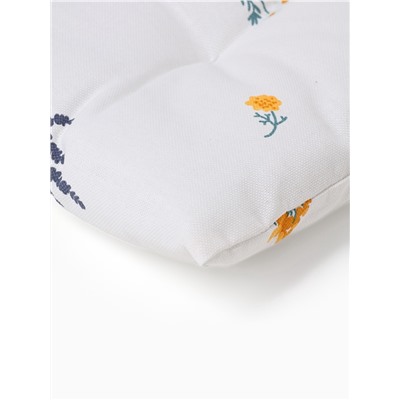 Подушка на стул «Этель. Полевые цветочки», 42×42×7 см, белая