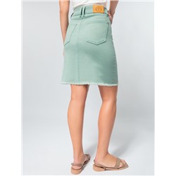 Юбка из супер-эластичного денима с необработанным краем