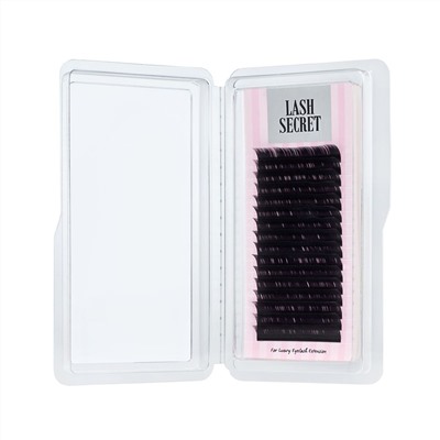 Lash Secret Ресницы для наращивания, одна длина, 16 линий, C, 0.10 мм, чёрный