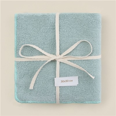 Салфетки махровые SL HOME: Frame «Аззура», 30×30 см - 3 шт., хлопок 100%, бирюзовые