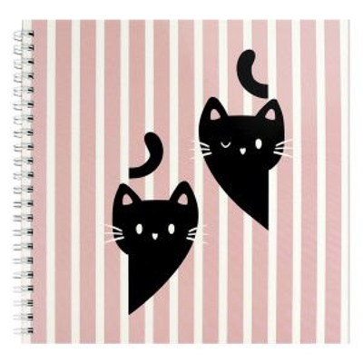 Скетчпад 195х195 мм 40л твердая обложка на спирали "ДВА КОТА" блок - белый офсет 100 г/м2 70149 Феникс