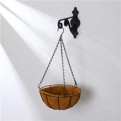 Кашпо подвесное, d=25 см, с кокосовым вкладышем, «Полусфера», Greengo