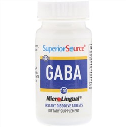 Superior Source, ГАМК, 100 мг, 100 быстрорастворимых таблеток MicroLingual