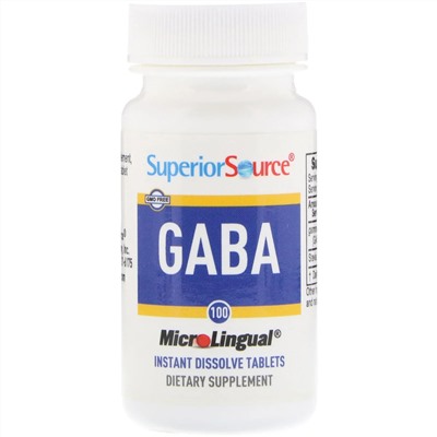 Superior Source, ГАМК, 100 мг, 100 быстрорастворимых таблеток MicroLingual