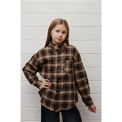 Рубашка подростковая коричневая