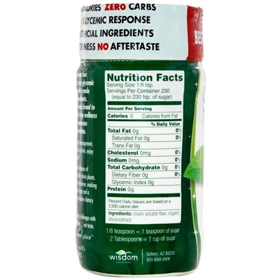 Wisdom Natural, SweetLeaf, натуральный подсластитель из стевии, 115 г (4 унции)