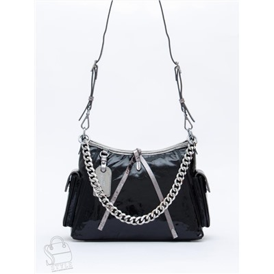 Сумка женская кожаная 2096Y black silver Polina&Eiterou  в Новосибирске