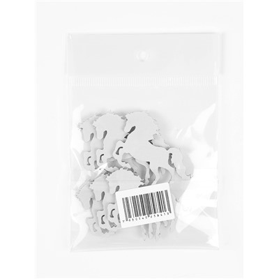 Декор новогодний на клеевой основе «Лошадки», серебряный, набор 6 шт.