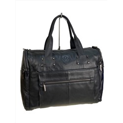 Багажная сумка из натуральной кожи, цвет черный