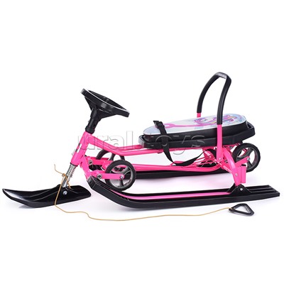 Игрушка Снегокат детский 109 "Wheel" c П-образным толкателем и колесной базой (Единорожка)