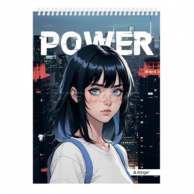 Скетчбук А5 50л., "Power", 160 г/м2, гребень, мелованный картон, жёсткая подложка, офсет