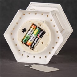 Светильник фонарь настольный 19 см белый три свечи / W672-1 /уп 48/новогодний