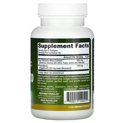 Jarrow Formulas, сереноя, 160 мг, 120 капсул