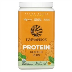 Sunwarrior, Protein Classic Plus, протеин на растительной основе, натуральный, 750 г (1,65 фунта)