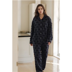 Теплая трикотажная пижама с брюками Мишки