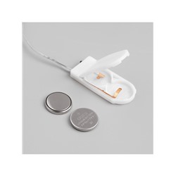 Гирлянда «Мишура» 1 м роса, IP20, серебристая нить, 20 LED, батарейки CR2032×2 (в комплекте), свечение мульти