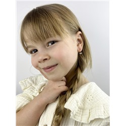 Серьги детские из золочёного серебра с фианитами 925 пробы п8-500з200