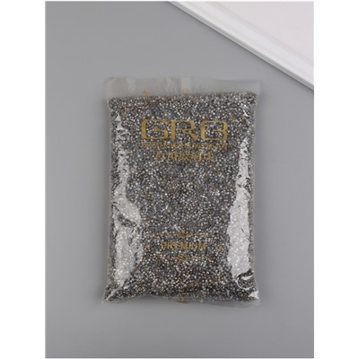 Бисер стекло 9/0 «Цилиндры. Серебро» двухцветный, не выцветает 450 г