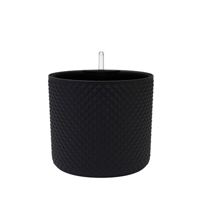 Кашпо для цветов «Фасет», 6.2 л, d=22 см, h=20 см, пластиковое, с автополивом, со вставкой, серое