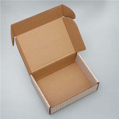 Коробка новогодняя складная «С Новым годом!», бурый, 27×21×9 см