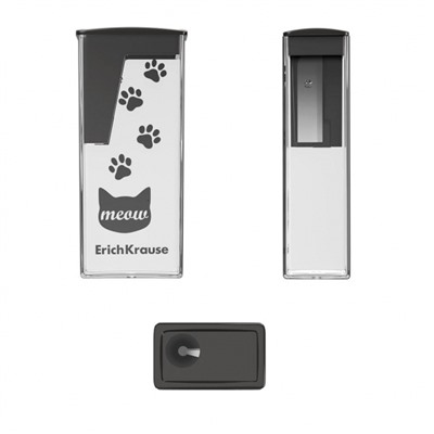 Точилка пластиковая с контейнером "Сити. Мяу" ассорти 61543 ErichKrause