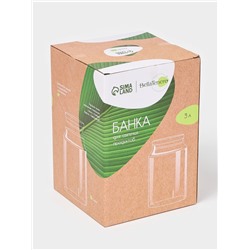 Банка для сыпучих BellaTenero «Эко», 3 л, 14.5×21 см, с бамбуковой крышкой, стекло, прозрачная