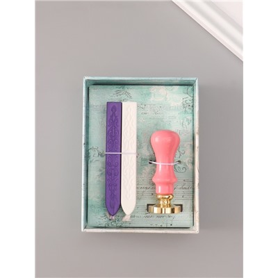 Подарочный набор для сургучной печати «Лотос», печать, ручка, сургуч, 12.5×10×3.6 см