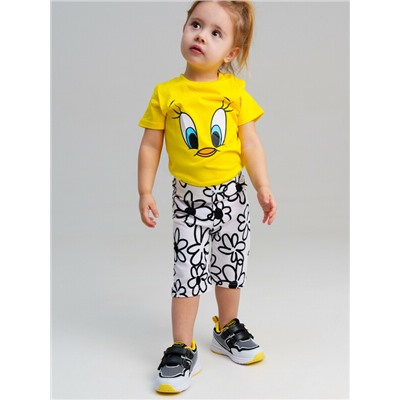 Брюки детские трикотажные для девочек (легинсы укороченные), 2 пары в комплекте