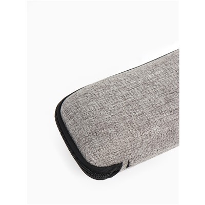 Футляр для очков на молнии, однотонный, размер 17×7.5×4 см, серый